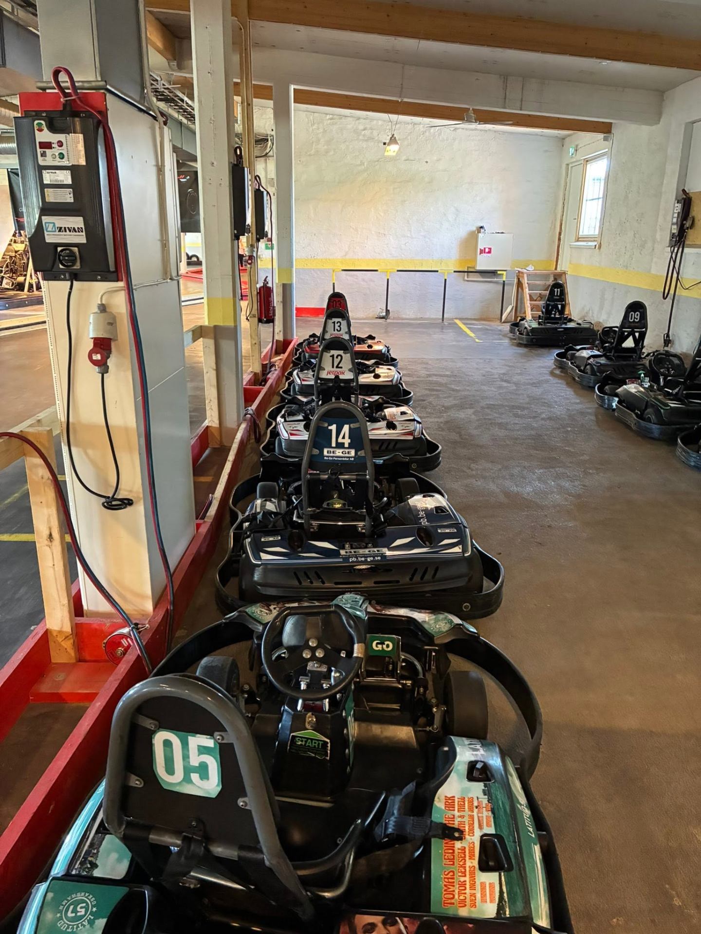 Uppställning av karts i depån